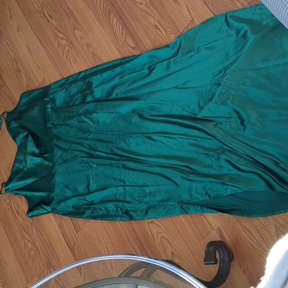 Draped Neck Split Thigh Slip Dress - Picture 8 of 10